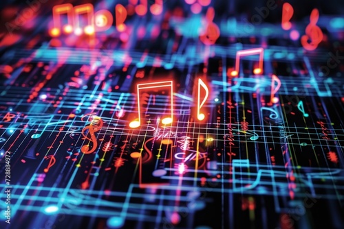 Digital music notes Generative AI