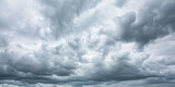 Panorama view of overcast sky. Dramatic gray
