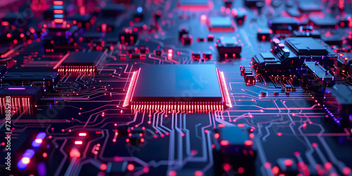  futuristic semiconductor chip on intricate circuits board