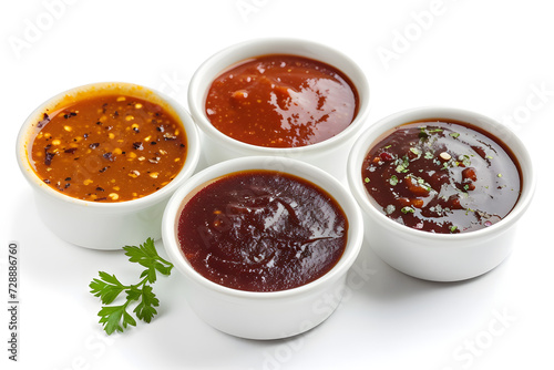 sauce in a bowl on white background
