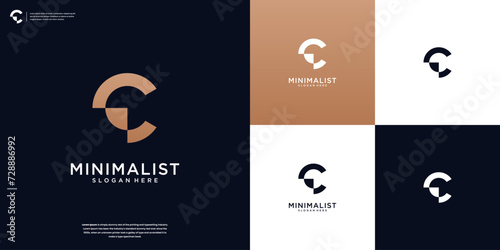 Letter C with Arrow Logo Icon Design Template.