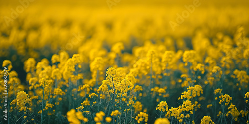 Seemingly endless field of yellow mustard plant