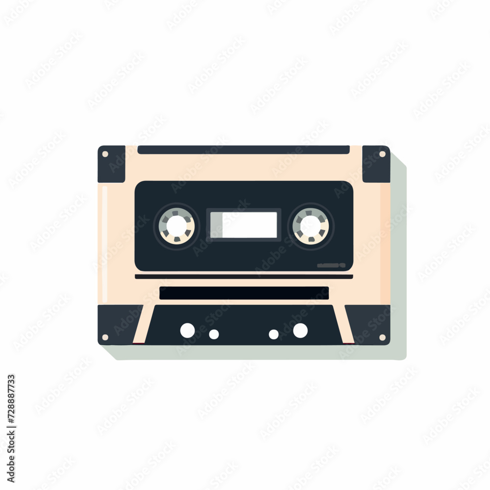 Audio cassette in cartoon, doodle style. Image for t shirt. Isolated 2d vector illustration in logo, icon, sketch style, Eps 10. AI Generative