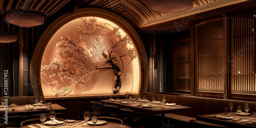 Interior of luxury restaurant
