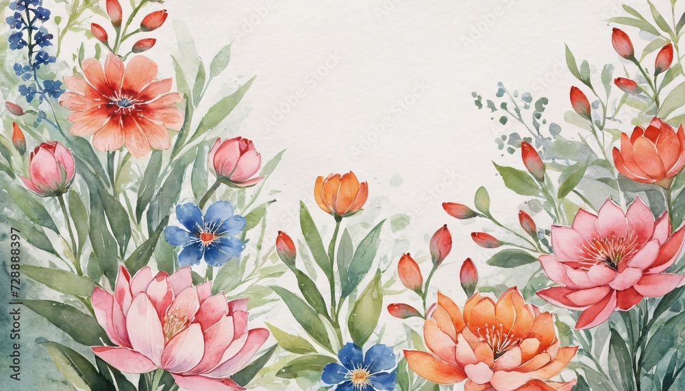 Watercolor drawing of wild flowers on a white background. Watercolor drawing of wild flowers on a white background.