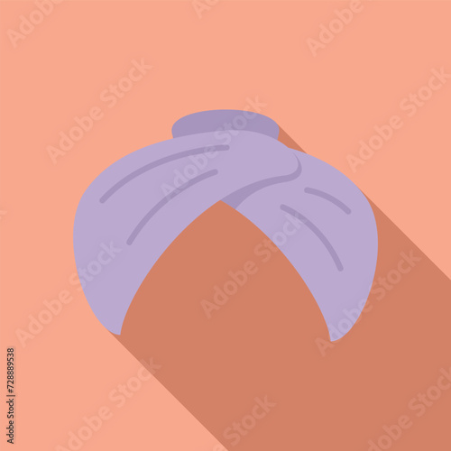 Oriental turban icon flat vector. Costume religion. Farm indian covering