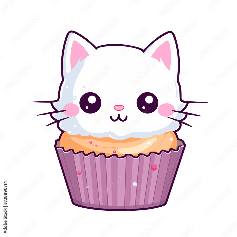 cat funny cartoon muffin cupcake cat vector illustration isolated transparent background, cut out or cutout t-shirt design cat funny cartoon muffin cupcake cat vector illustration isolated transparent background, cut out or cutout t-shirt design