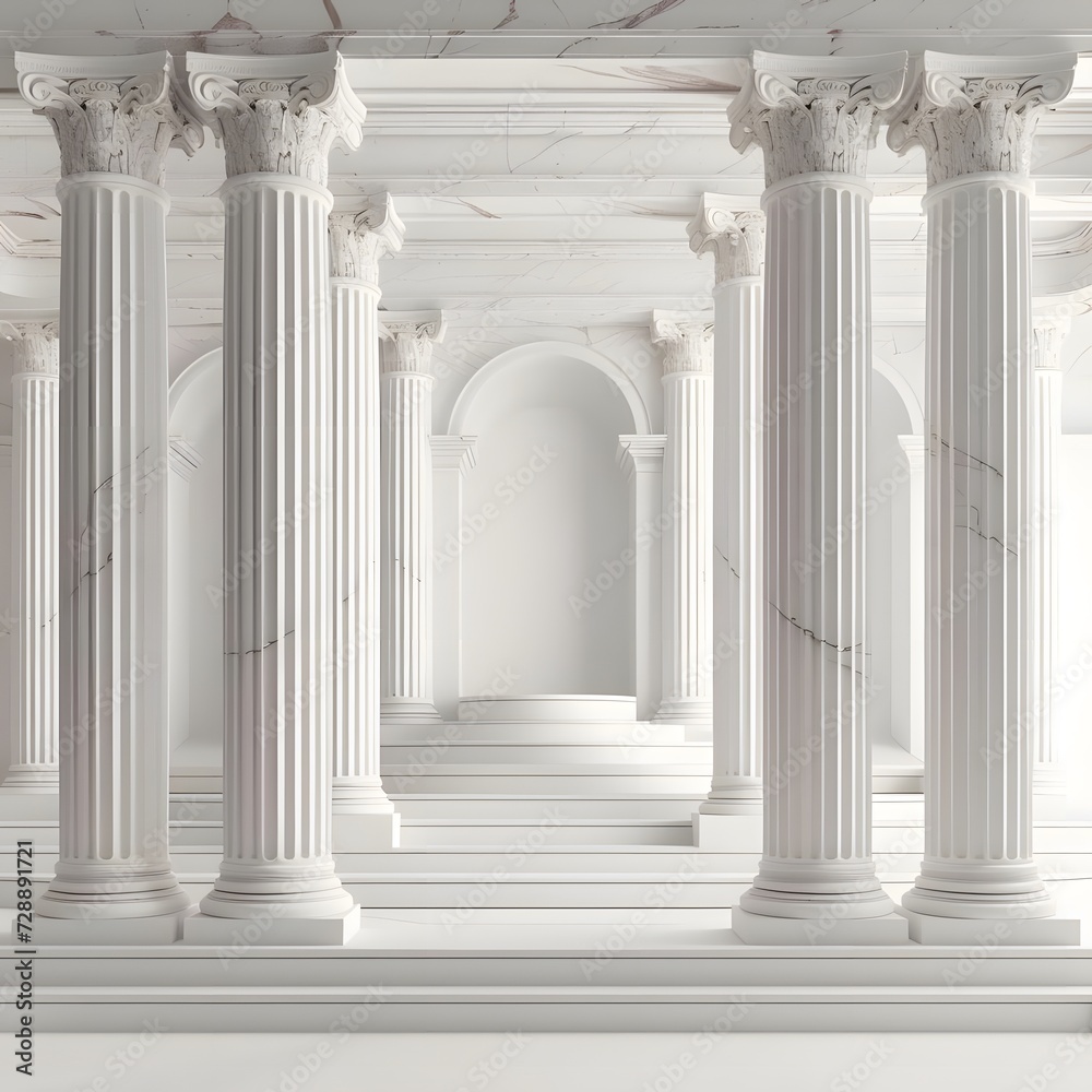 Luxurious 3D Roman-style podium with Greek influences, displaying a classic and elegant design reminiscent of ancient beauty from Greece and Rome. Luxurious 3D Roman-style podium with Greek influences, displaying a classic and elegant design reminiscent of ancient beauty from Greece and Rome.