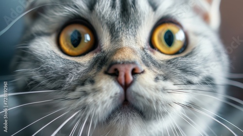 surprised cat make big eyes. American shorthair surprised cat or kitten funny face big eyes, cute, domestic, kitten, feline, Emotional surprised, kitty, wow