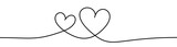 Interwoven Hearts Line Sketch