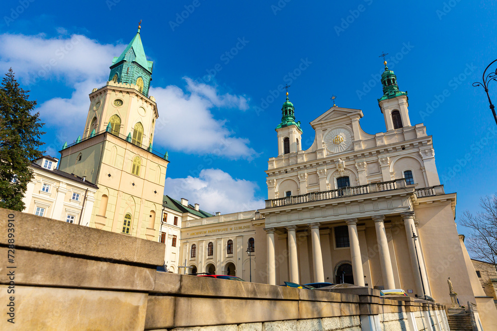 Pearl of Baroque architecture in Lublin - archcathedral of St. John Baptist and St. John Evangelist, Poland