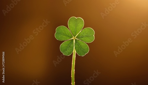 Glowing Clover Leaf in the Sunlight. St.Patrick 's Day