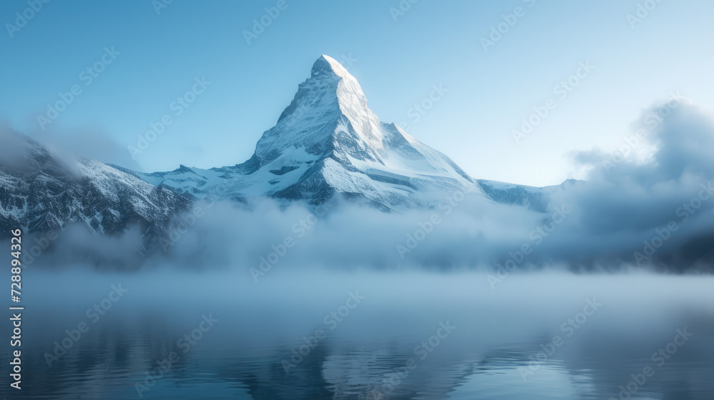 Early morning with fog at the Matterhorn
