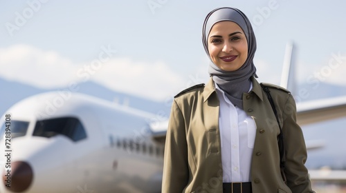 Pilot standing in front of a plane