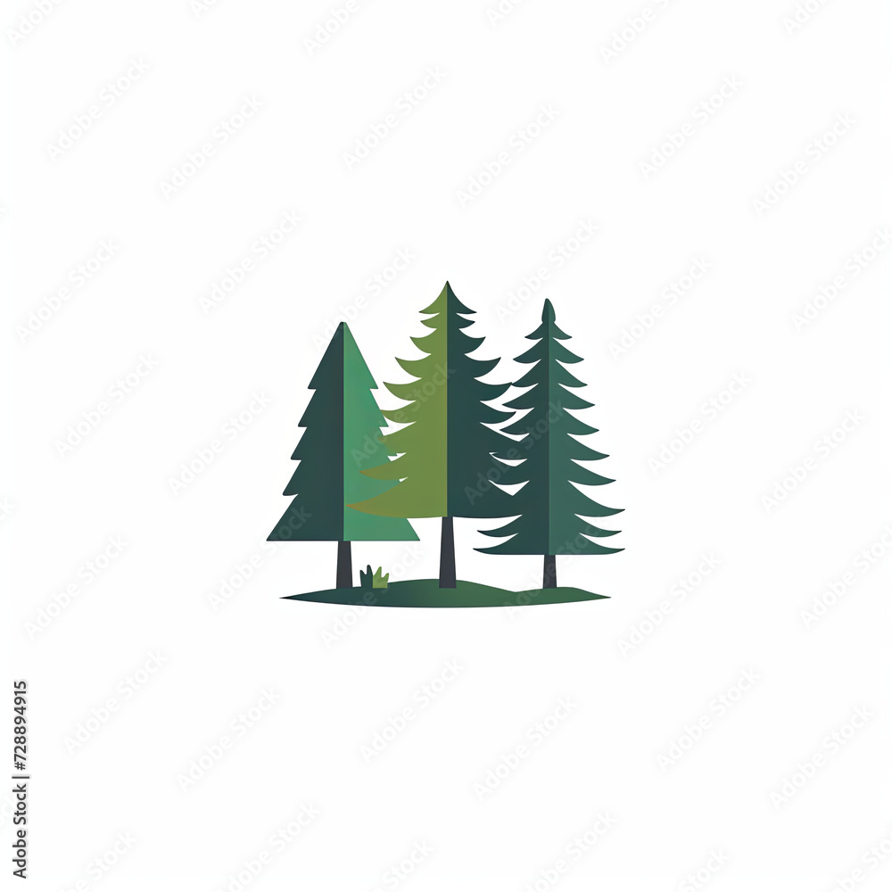 Obraz premium Isolated forest logo on white background