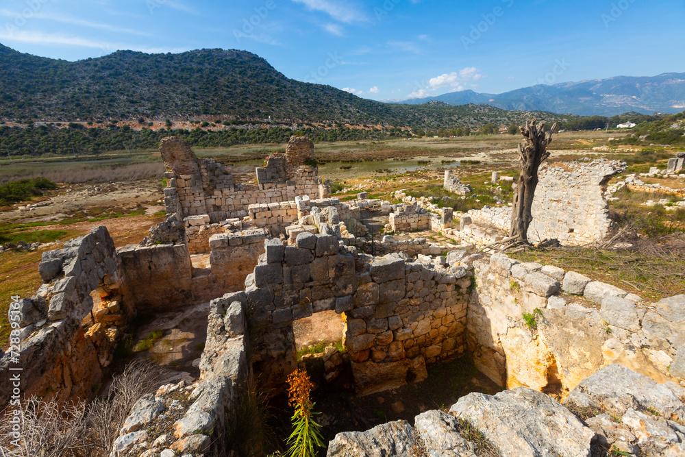 Remains of ancient settlement and port Andriake situated in Myra, modern Demre, Turkey.