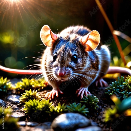 Mouse wild animal living in nature, part of ecosystem
