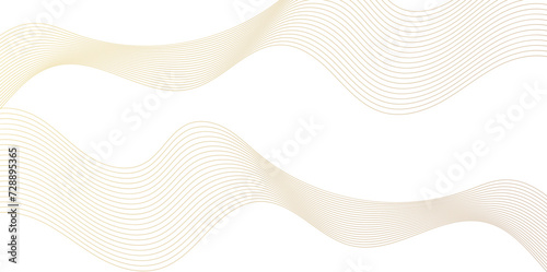 Vector abstract line art wavy flowing dynamic gold isolated on transparent background in concept luxury, wave, wind, ocean, landscape illustration.