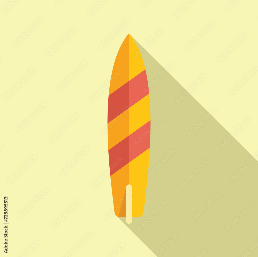 Beach surfboard icon flat vector. People protection. Walk service care Beach surfboard icon flat vector. People protection. Walk service care