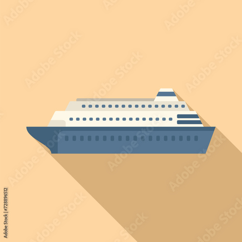 Ship ocean travel icon flat vector. Secure water voyage. Medical care