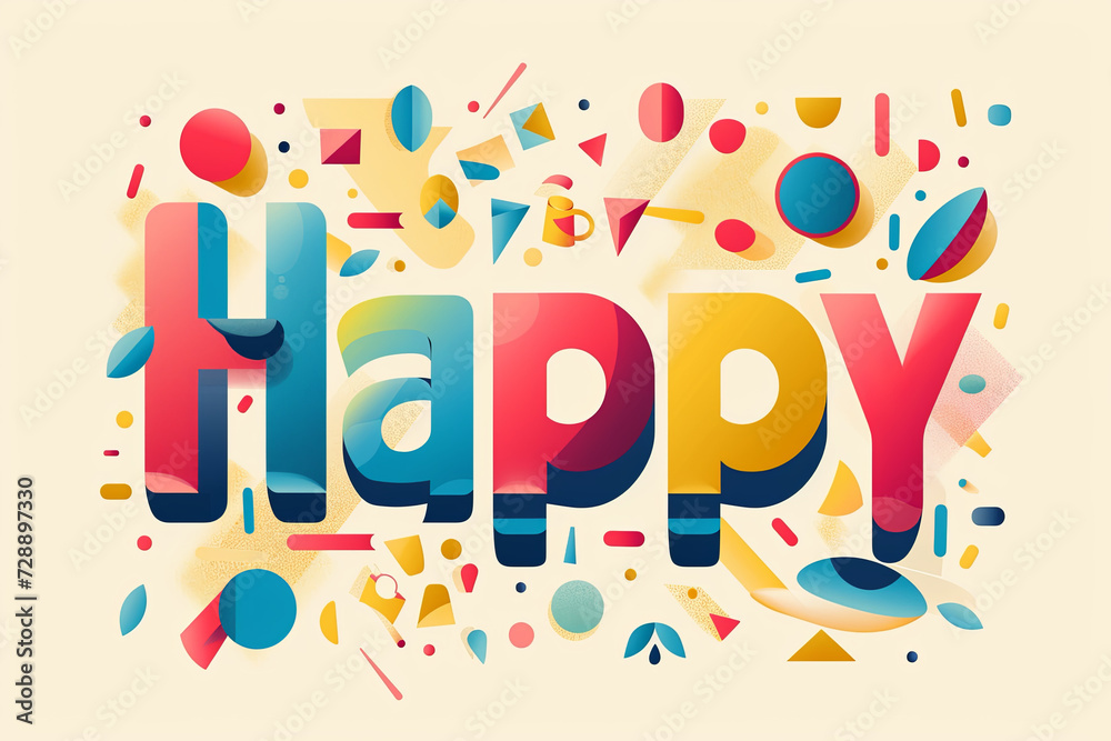 Fototapeta premium Colorful modern text design of the word 
