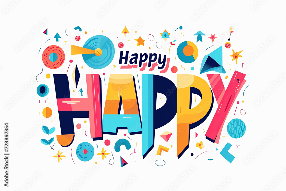 Fototapeta premium Colorful modern text design of the word 