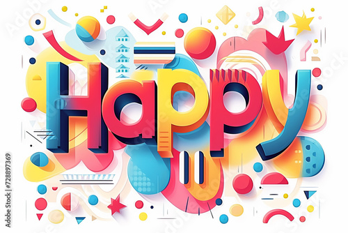 Colorful modern text design of the word 