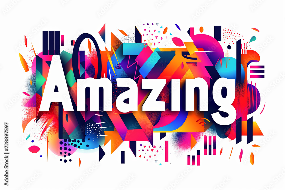 Obraz premium Colorful modern text design of the word 