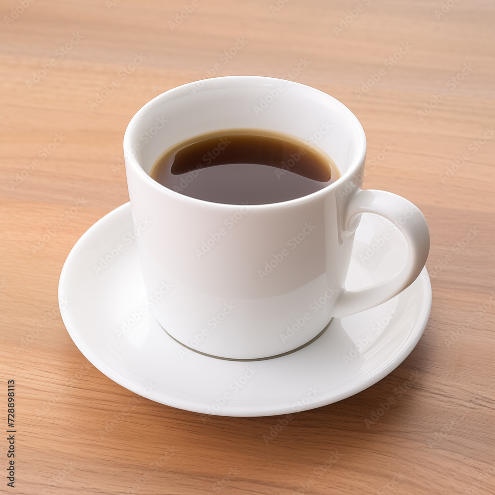 cup of coffee on wooden table