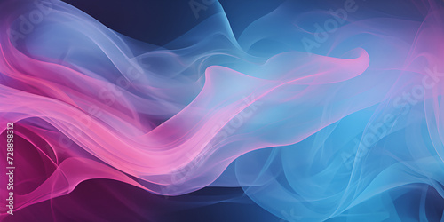 Smoke Swirls Wallpaper, abstract background with blue and purple flowing lines, Beautiful Smoke Background, Generative AI 