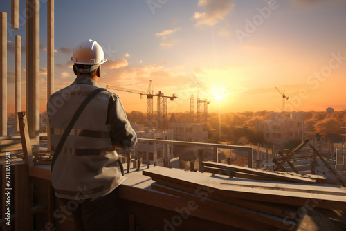 builder building, engineers back, building house, construction worker, Successful Builder, contractor concept