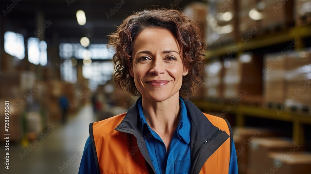 Smiling warehouse manager in a warehouse