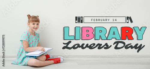 Cute little girl with book ...