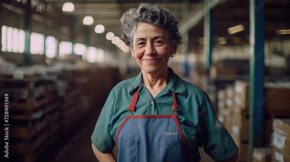 Smiling warehouse manager in a warehouse Smiling warehouse manager in a warehouse