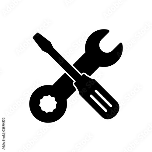 Repair tools icon vector. tool icon vector. setting icon vector. Wrench and screwdriver. support, Service