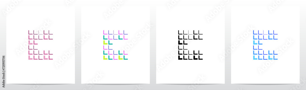 Square Tiles Drop Emboss Shadow Letter Logo Design C