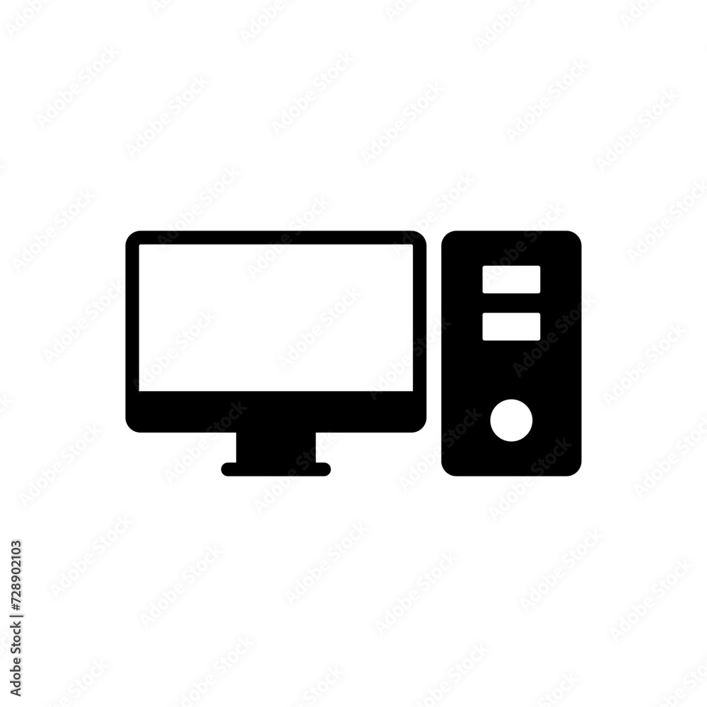 Computer icon vector. computer monitor icon vector. Computer icon vector. computer monitor icon vector.