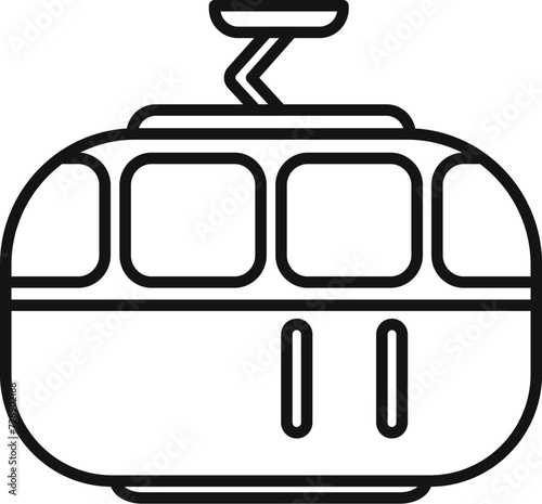 Mountains cab icon outline vector. Retirement travel winter. Healthy service