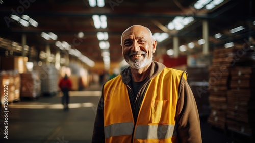 Smiling warehouse manager in a warehouse © Michael