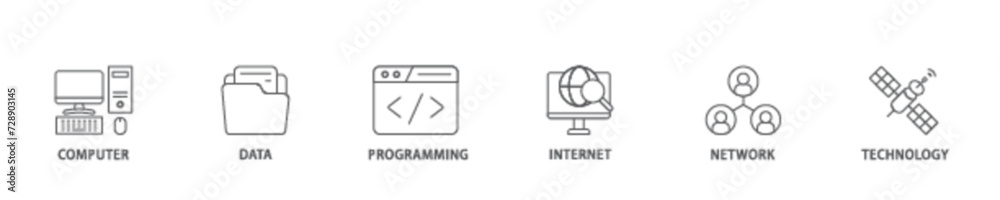 Information technology icon set flow process illustrationwhich consists of internet, technology, network, programming, data, computer icon live stroke and easy to edit Information technology icon set flow process illustrationwhich consists of internet, technology, network, programming, data, computer icon live stroke and easy to edit
