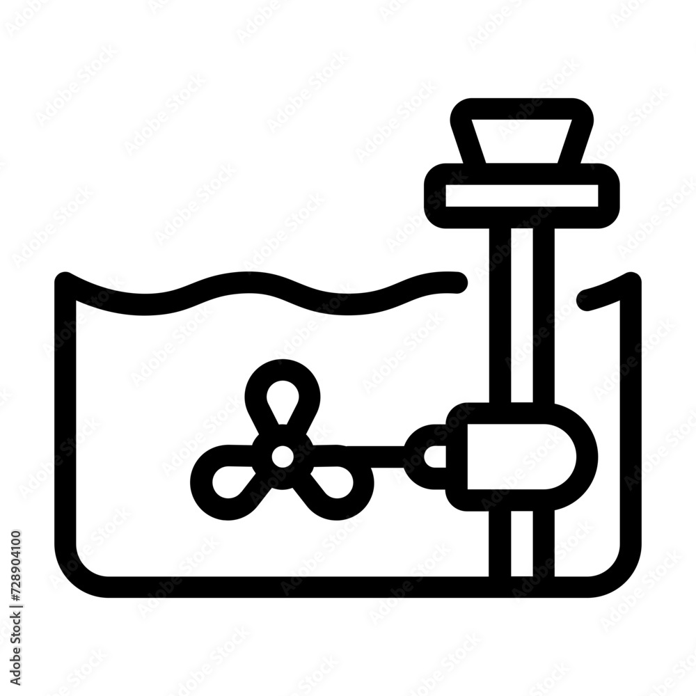 Tidal power icon with line style Tidal power icon with line style