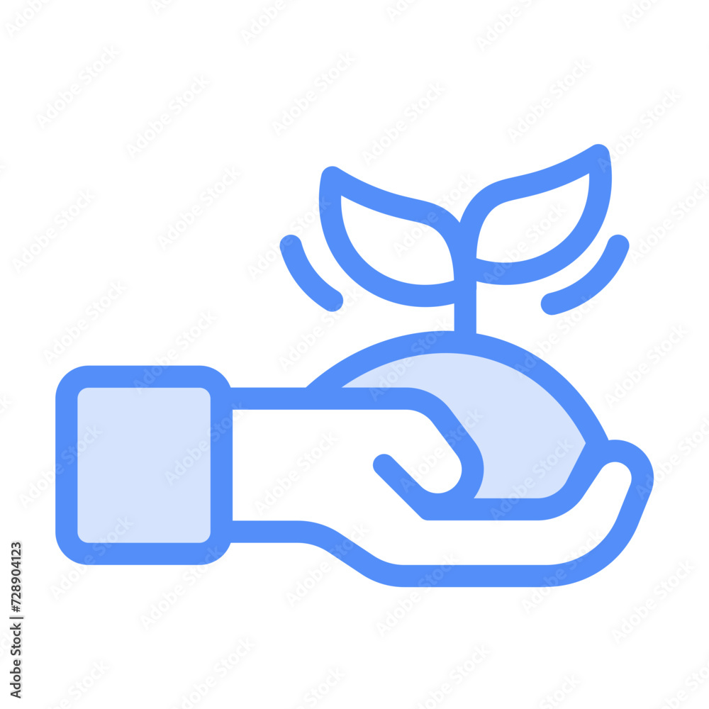 Hand holding plant icon with lineal style Hand holding plant icon with lineal style