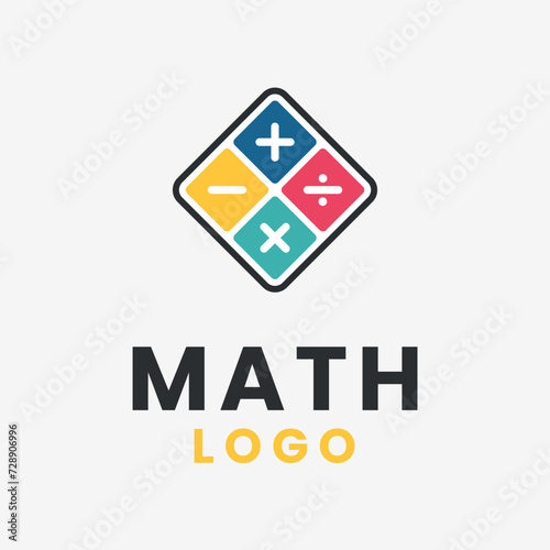 Mathematic vector logo for education student or math course
