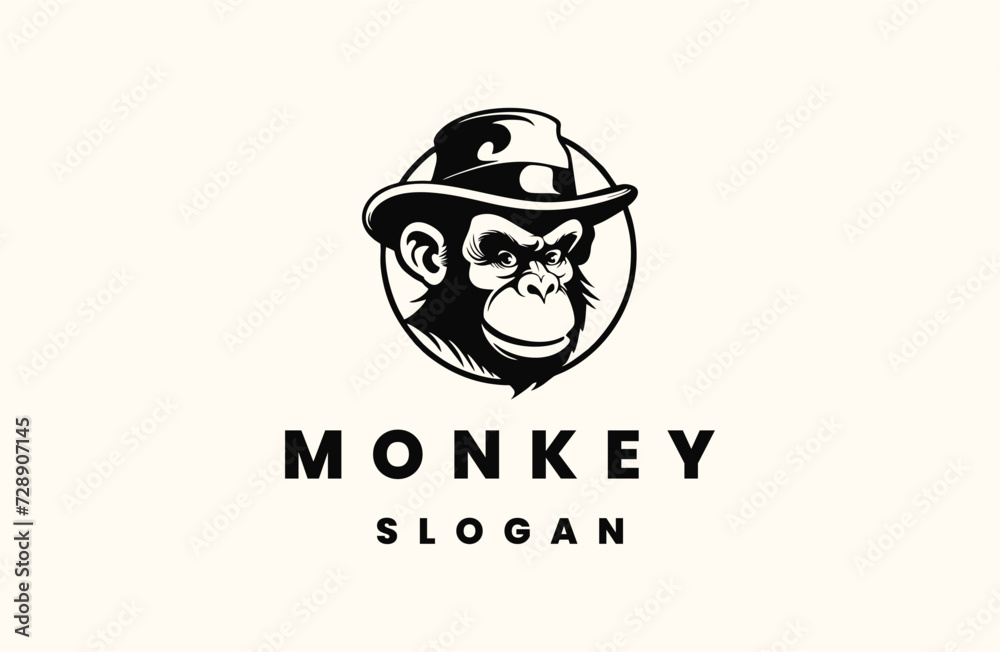 Fototapeta premium monkey vector logo icon illustration design isolated