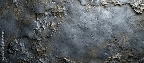 Gray concrete wall with a textured iron surface.