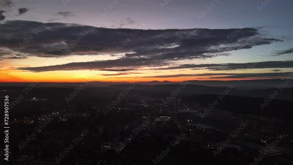 Sunset in Fribourg recorded using DJI Mini 4 Pro Drone at Grand Torry. Sunset in Fribourg recorded using DJI Mini 4 Pro Drone at Grand Torry.