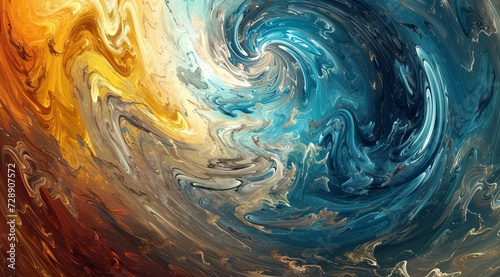 Abstract Swirling Vortex in Earthy Tones