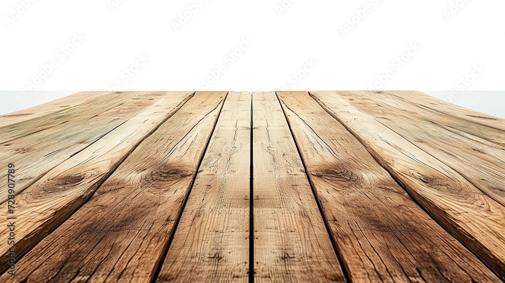 Empty light wooden table isolated on white Empty light wooden table isolated on white