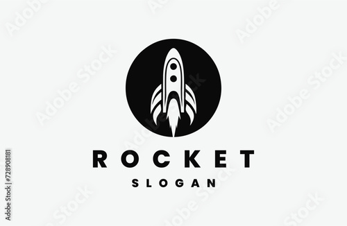 Rocket logo  space vector design template 