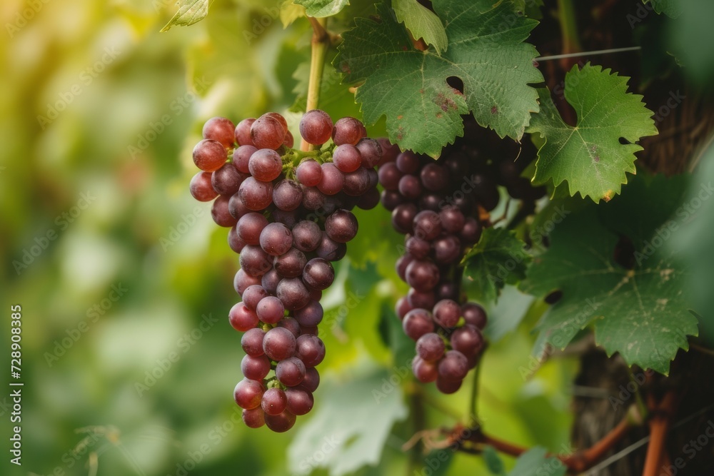 Grapes close up. Backdrop with selective focus and copy space